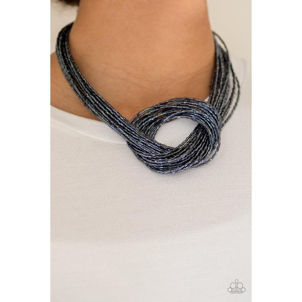 Knotted Knockout - Blue Necklace - Paparazzi - Dare2bdazzlin N Jewelry