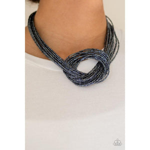 Knotted Knockout - Blue Necklace - Paparazzi - Dare2bdazzlin N Jewelry