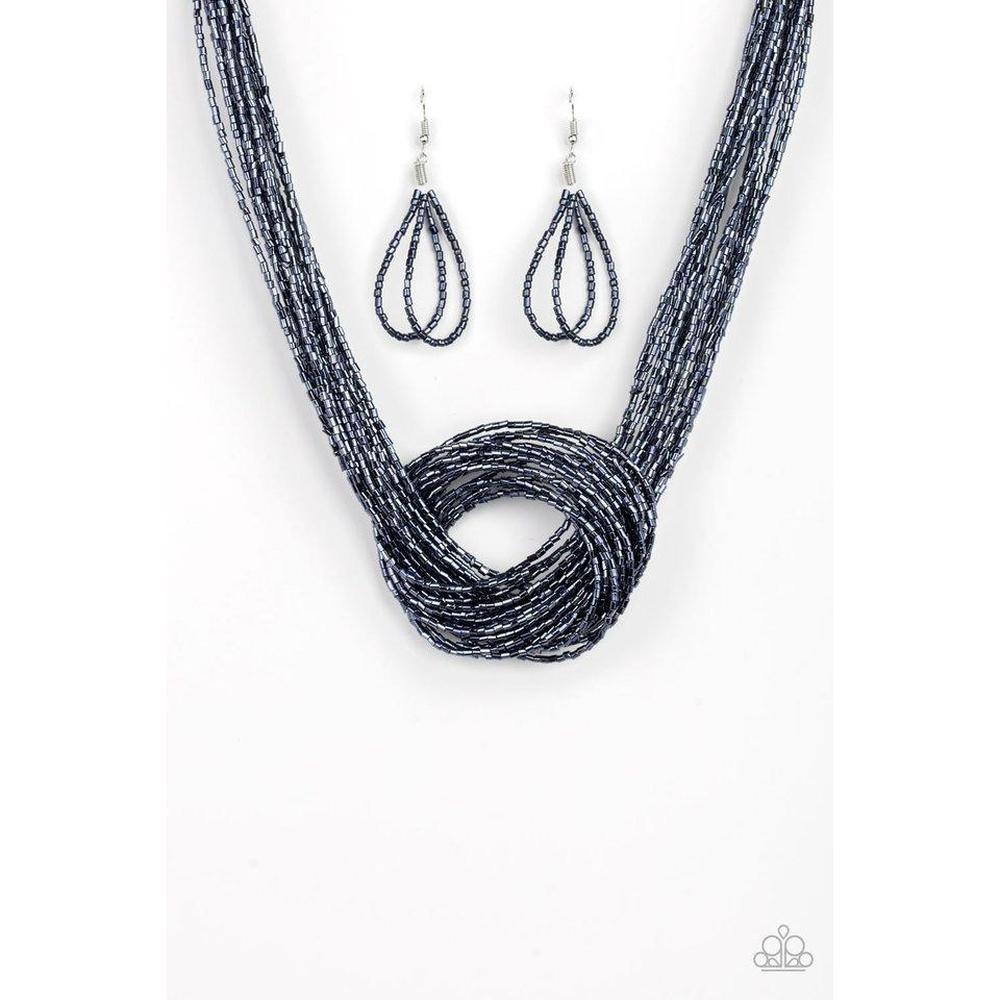 Knotted Knockout - Blue Necklace - Paparazzi - Dare2bdazzlin N Jewelry