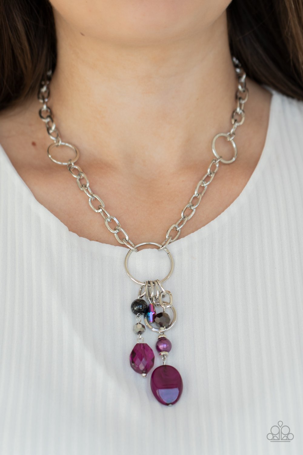Lay Down Your CHARMS - Purple Necklace - Paparazzi - Dare2bdazzlin N Jewelry