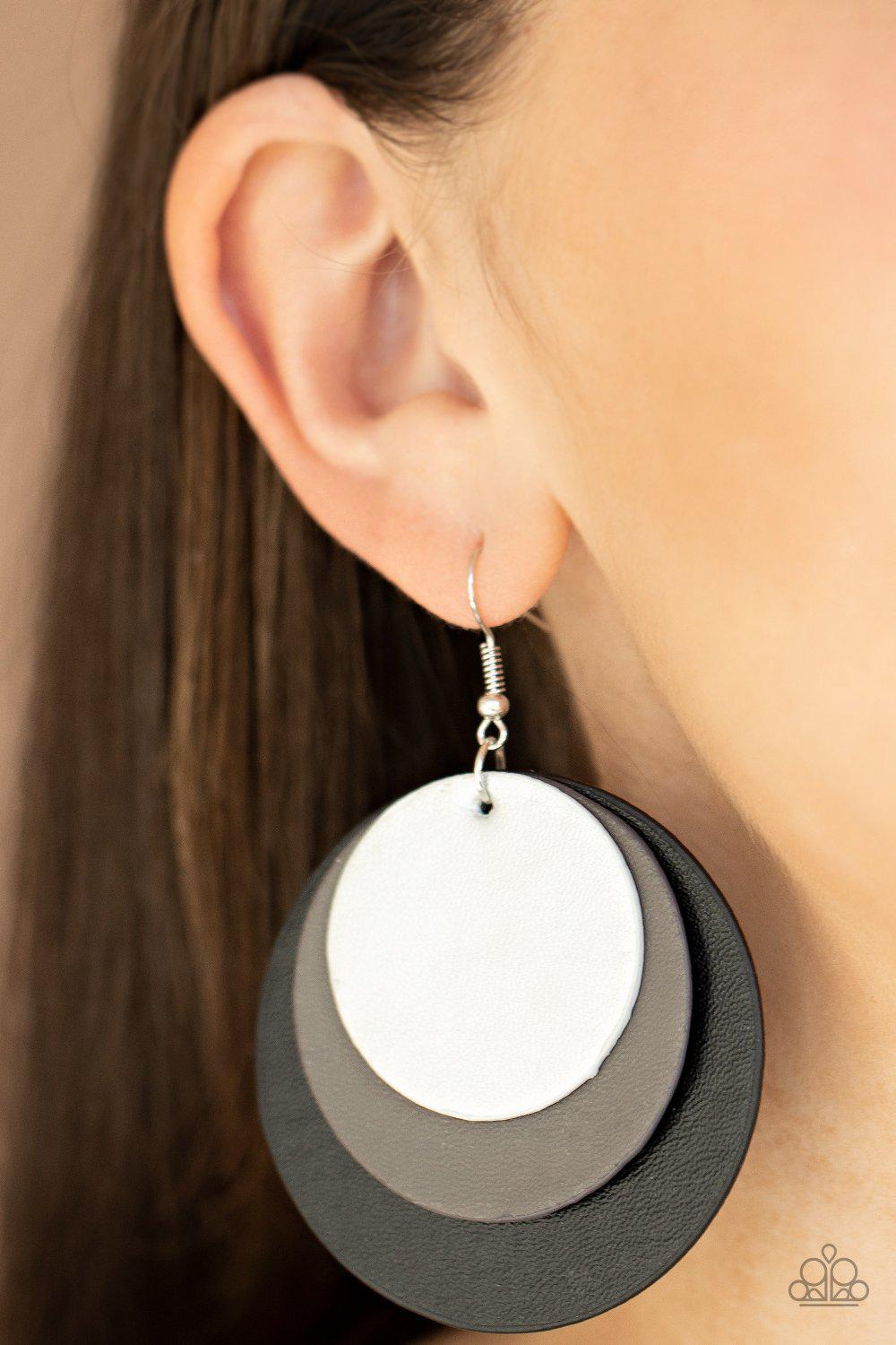 LEATHER Forecast - Black Earring - Paparazzi - Dare2bdazzlin N Jewelry