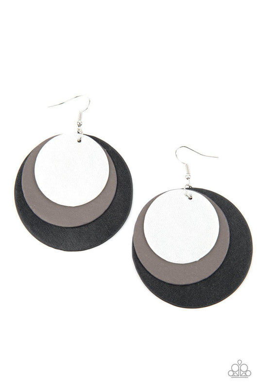 LEATHER Forecast - Black Earring - Paparazzi - Dare2bdazzlin N Jewelry