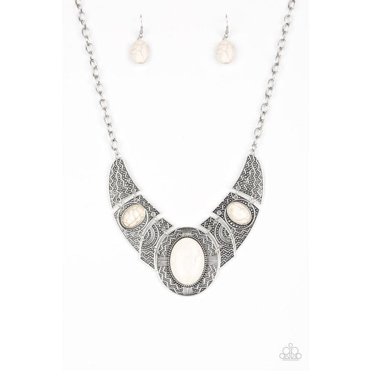Leave Your LANDMARK - White Necklace - Paparazzi - Dare2bdazzlin N Jewelry