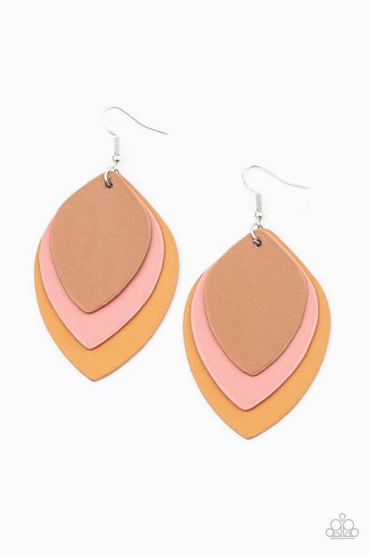 Light as a LEATHER Multi Earring - Paparazzi - Dare2bdazzlin N Jewelry