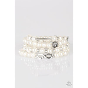 Limitless Luxury White Bracelet - Paparazzi - Dare2bdazzlin N Jewelry
