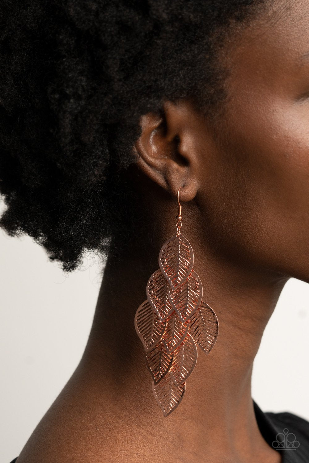 Limitlessly Leafy - Copper Earring - Paparazzi - Dare2bdazzlin N Jewelry