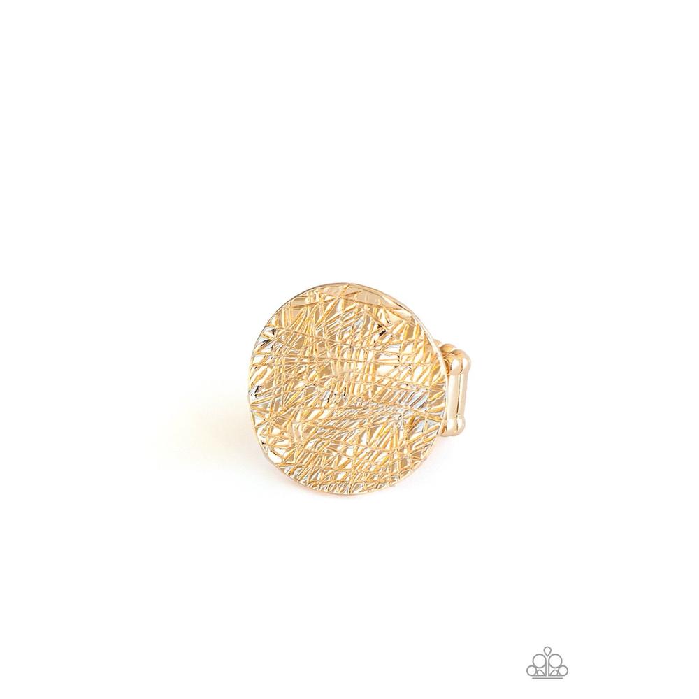 Lined Up - Gold Ring - Paparazzi - Dare2bdazzlin N Jewelry