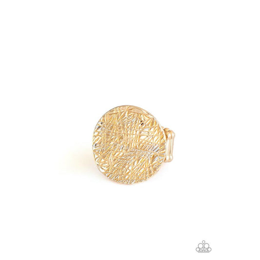 Lined Up - Gold Ring - Paparazzi - Dare2bdazzlin N Jewelry