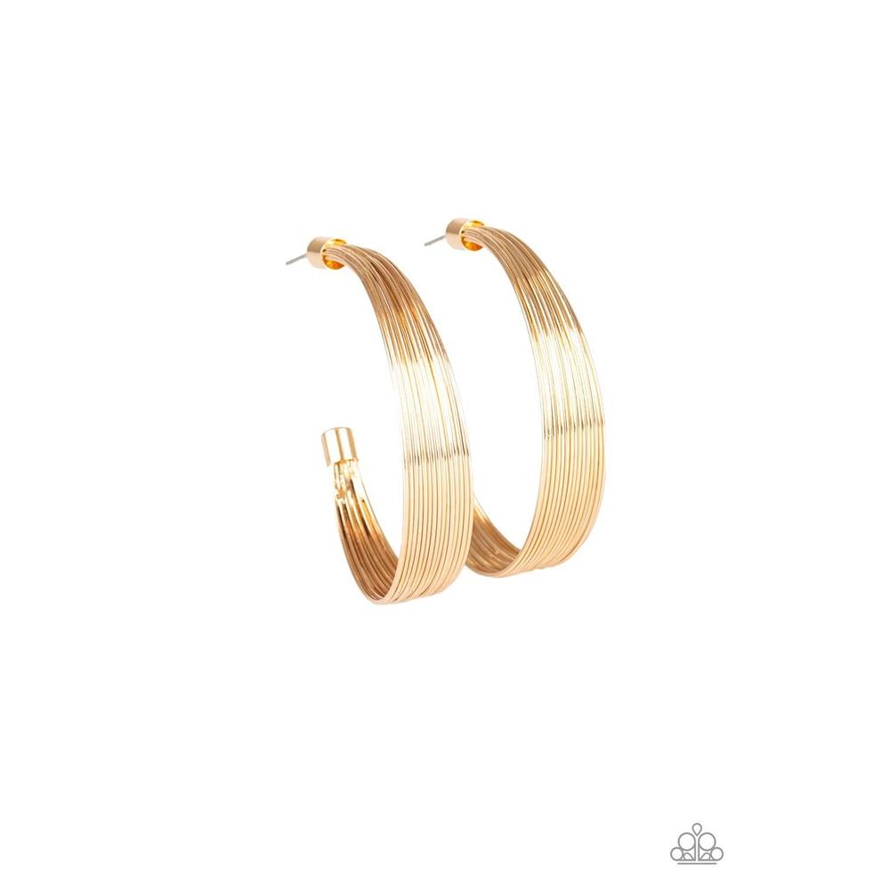 Live Wire Gold Earrings - Paparazzi - Dare2bdazzlin N Jewelry