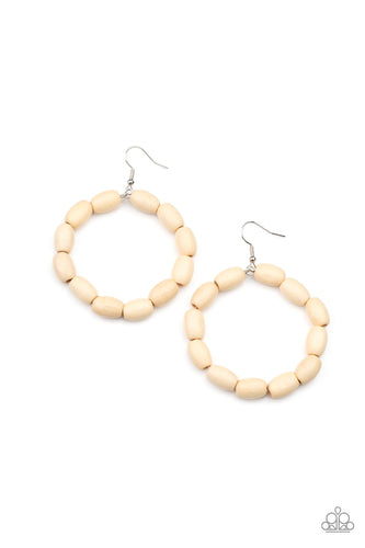 Living The WOOD Life White Earring - Paparazzi - Dare2bdazzlin N Jewelry
