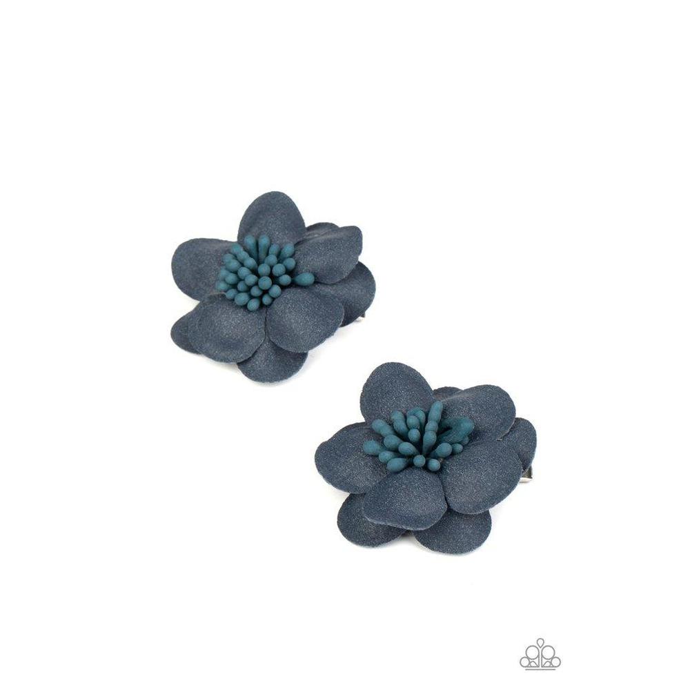 Look at her GROW Blue Hair Clip - Paparazzi - Dare2bdazzlin N Jewelry