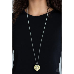 Love Is All Around Yellow Necklace - Paparazzi - Dare2bdazzlin N Jewelry