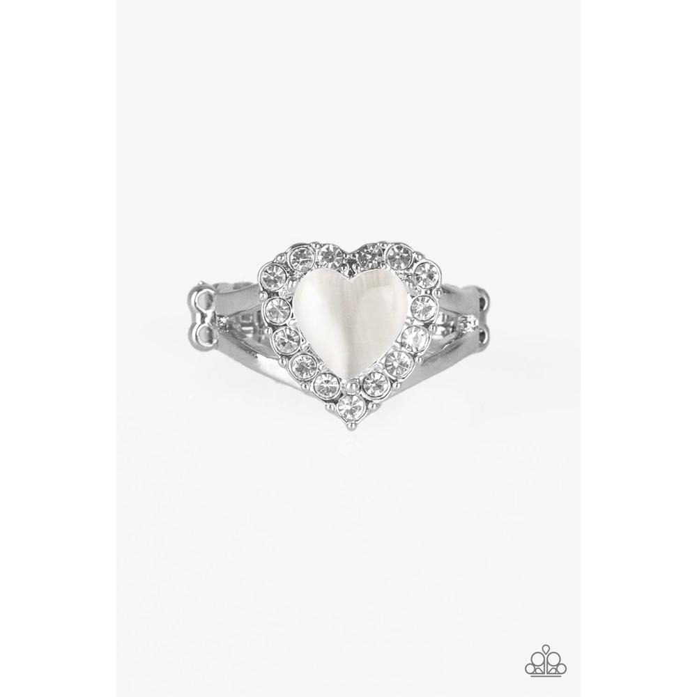 Love Is In The Air White Ring - Paparazzi - Dare2bdazzlin N Jewelry
