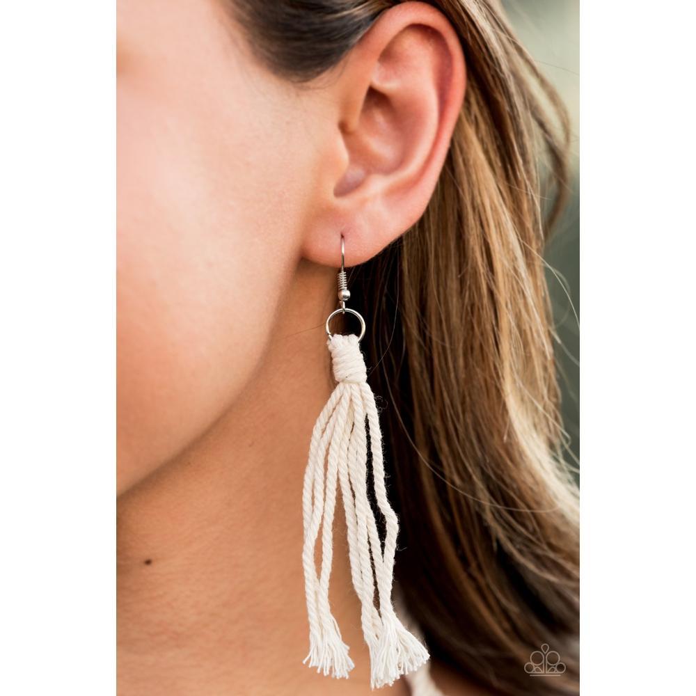 Macrame Mantra - White Necklace - Paparazzi - Dare2bdazzlin N Jewelry