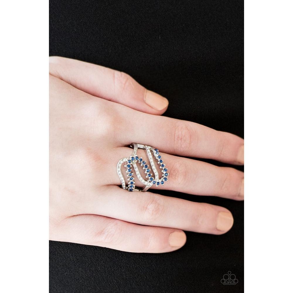 Make Waves Blue Ring - Paparazzi - Dare2bdazzlin N Jewelry