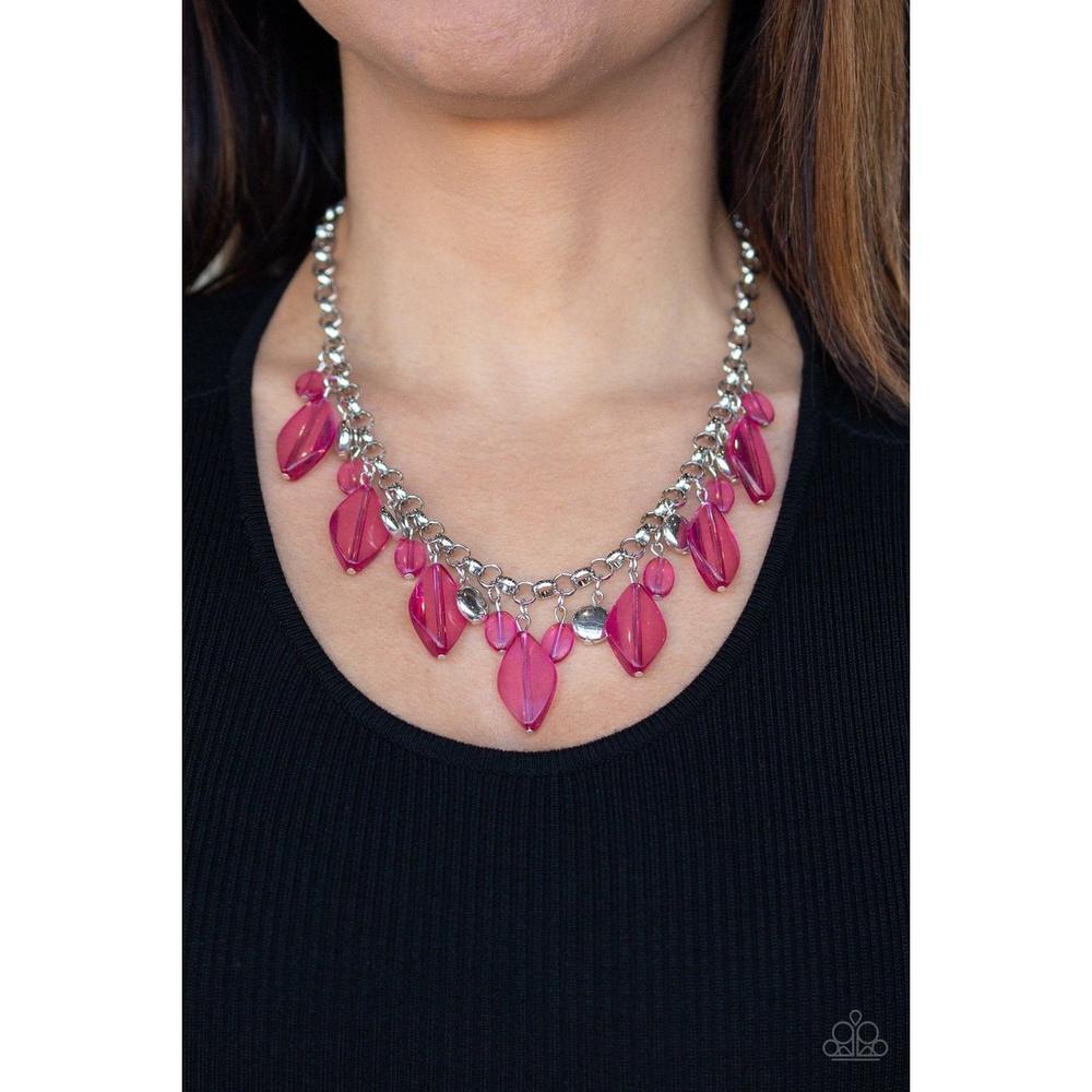 Malibu Ice Pink Necklace - Paparazzi - Dare2bdazzlin N Jewelry