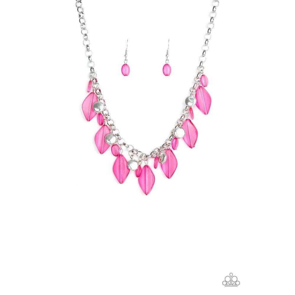 Malibu Ice Pink Necklace - Paparazzi - Dare2bdazzlin N Jewelry