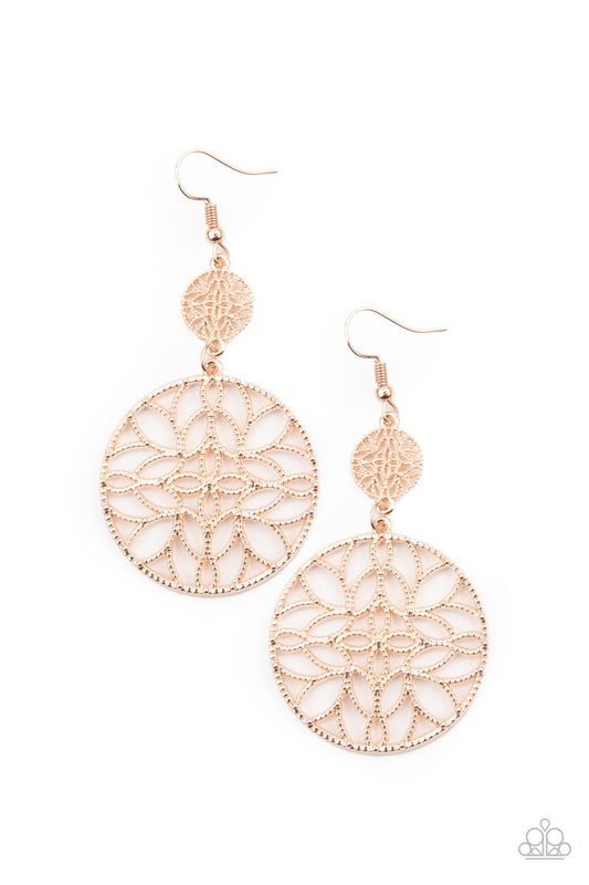 Mandala Eden - Rose Gold Earring - Paparazzi - Dare2bdazzlin N Jewelry