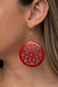 Mandala Meadow - Red Earring - Paparazzi - Dare2bdazzlin N Jewelry
