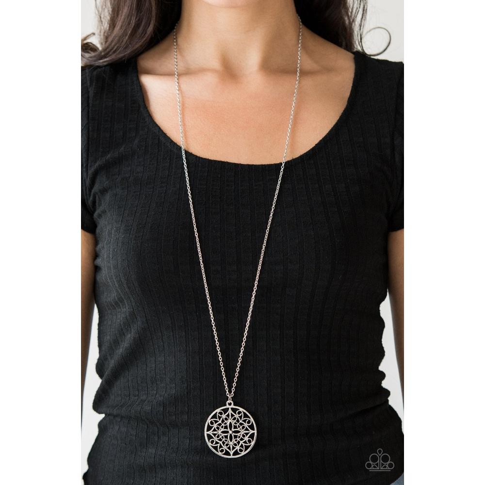 Mandala Melody - Silver Necklace - Paparazzi - Dare2bdazzlin N Jewelry