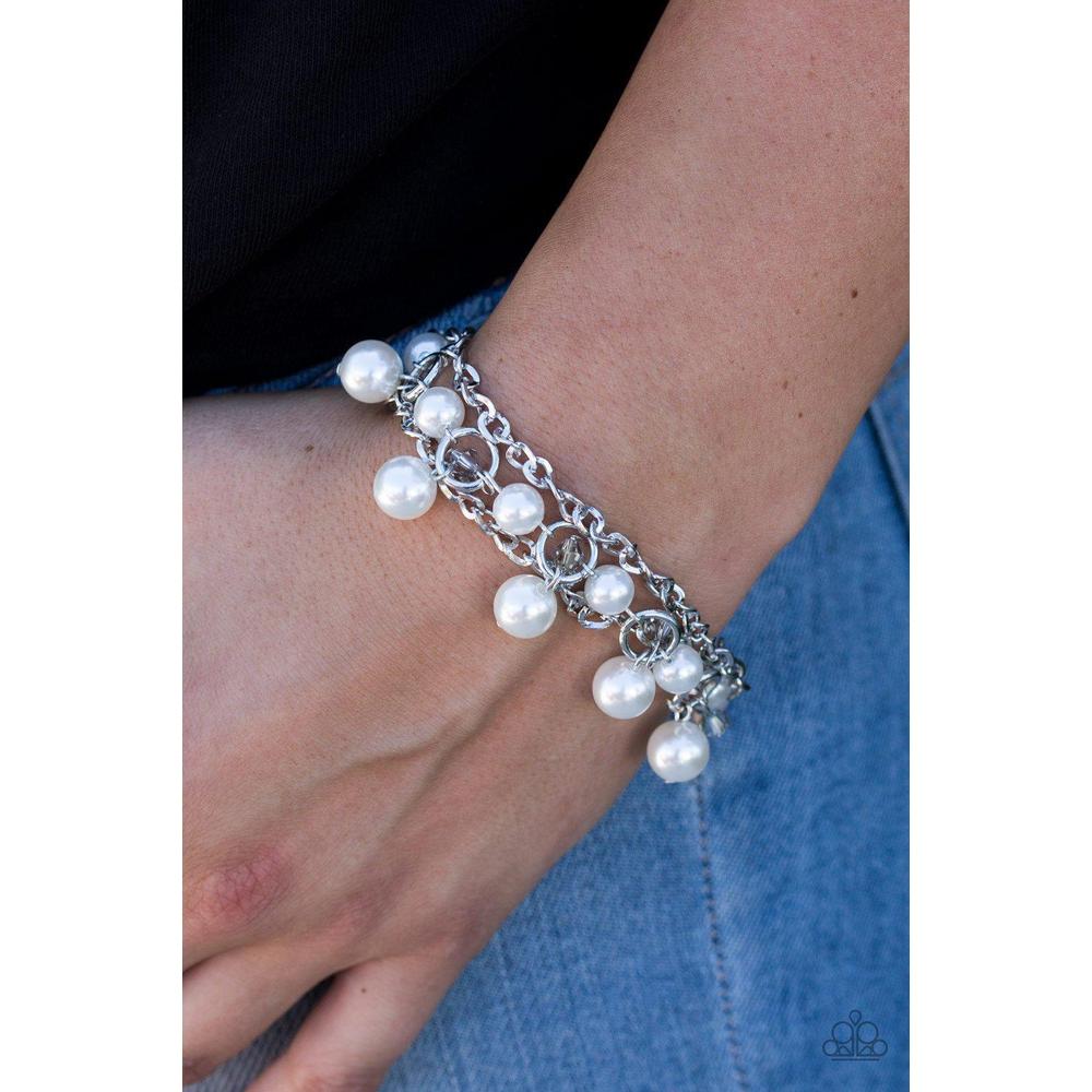 Manhattan Musical - White Bracelet - Paparazzi - Dare2bdazzlin N Jewelry