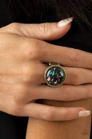 Marble Mosaic Brass Ring - Paparazzi - Dare2bdazzlin N Jewelry