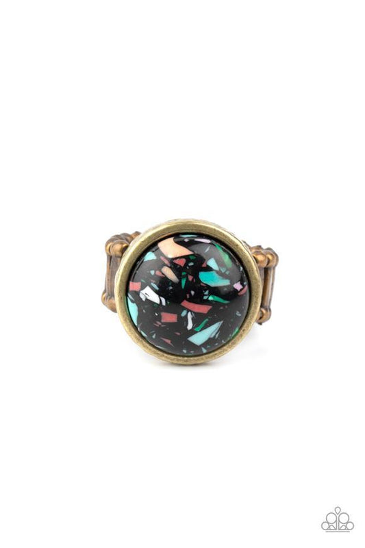 Marble Mosaic Brass Ring - Paparazzi - Dare2bdazzlin N Jewelry