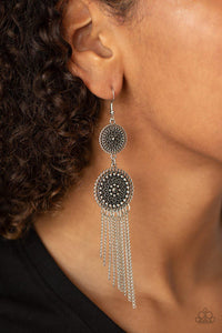 Medallion Mecca - Silver Earring - Paparazzi - Dare2bdazzlin N Jewelry