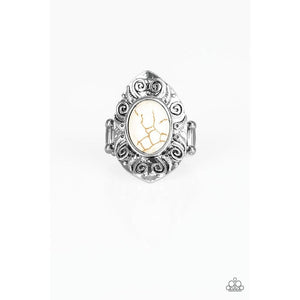 Mega Mother Nature White Ring - Paparazzi - Dare2bdazzlin N Jewelry