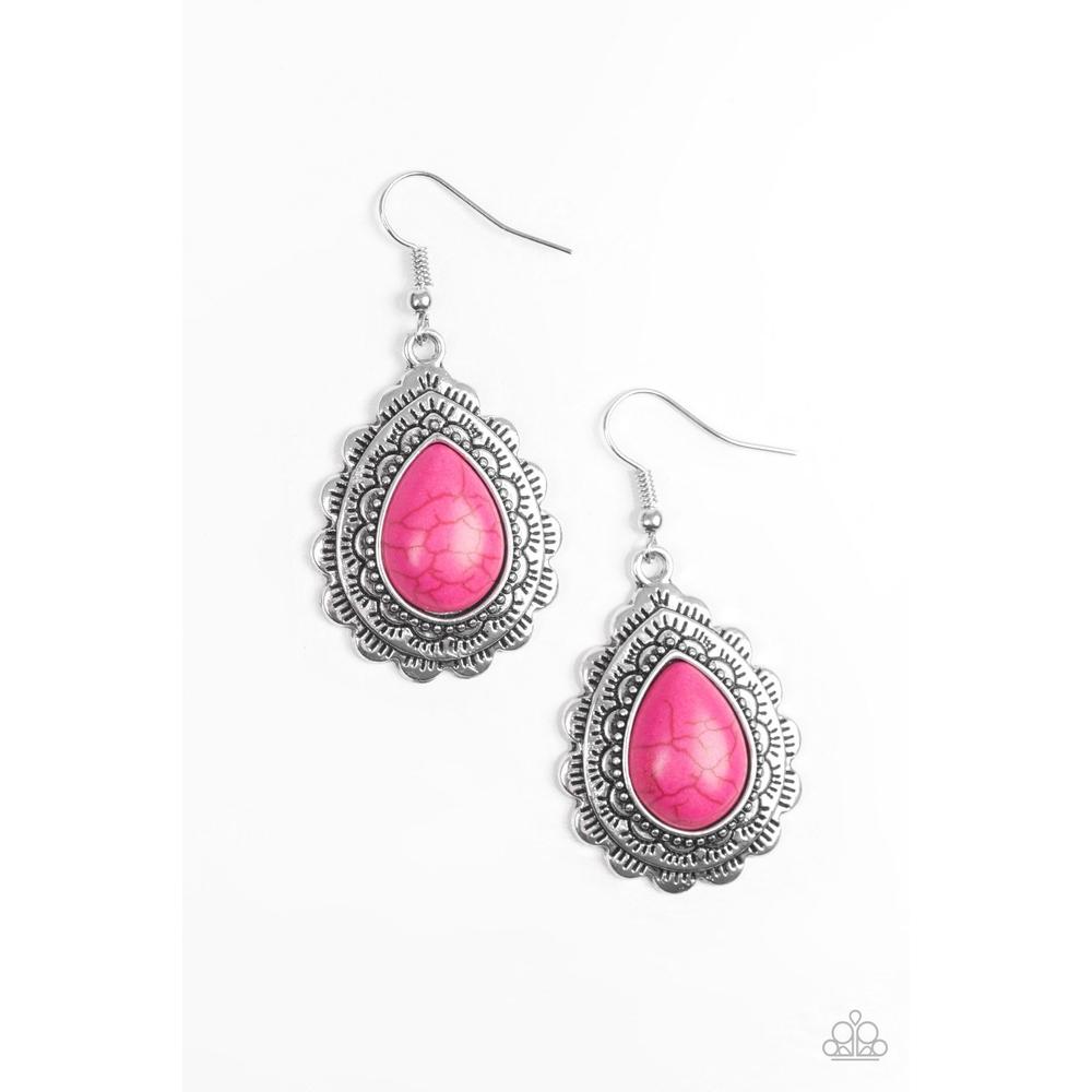 Mesa Mustang Pink Earrings - Paparazzi - Dare2bdazzlin N Jewelry