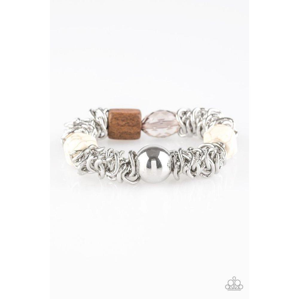 Mesmerizingly Magmatic White Bracelet - Paparazzi - Dare2bdazzlin N Jewelry