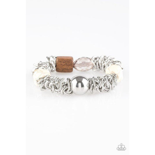 Mesmerizingly Magmatic White Bracelet - Paparazzi - Dare2bdazzlin N Jewelry