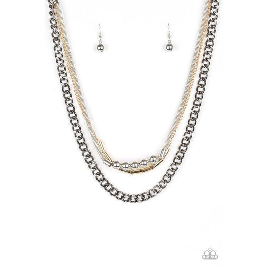 Metal Melee - Multi Necklace  - Paparazzi - Dare2bdazzlin N Jewelry