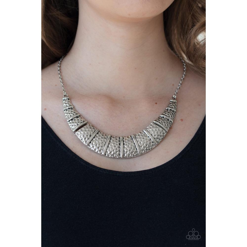 Metallic Mechanics - Silver Necklace - Paparazzi - Dare2bdazzlin N Jewelry