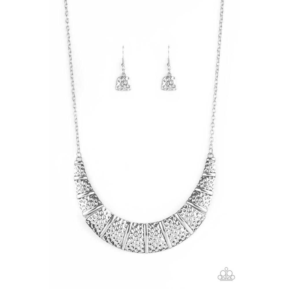 Metallic Mechanics - Silver Necklace - Paparazzi - Dare2bdazzlin N Jewelry