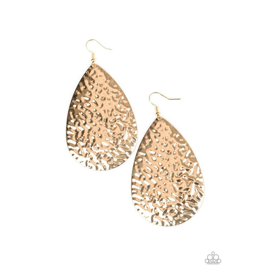 Metallic Mirrors - Gold Earring - Paparazzi - Dare2bdazzlin N Jewelry
