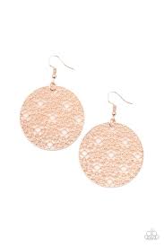 Metallic Mosaic Rose Gold Earring - Paparazzi - Dare2bdazzlin N Jewelry