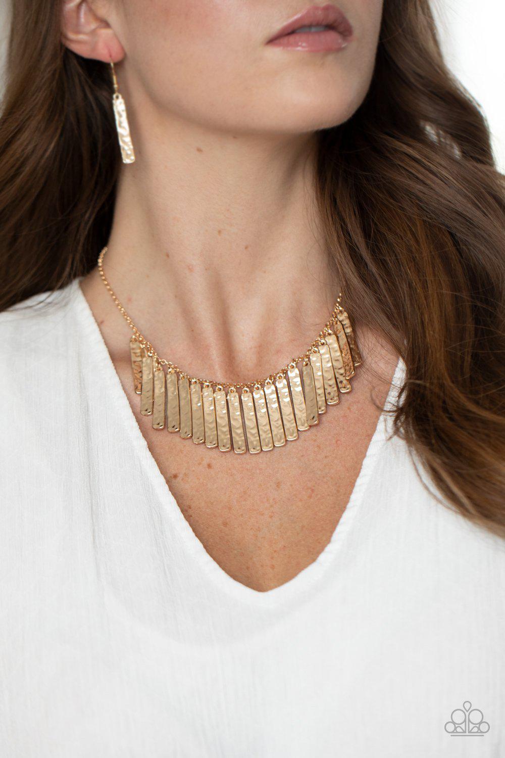 Metallic Muse - Gold Necklace - Paparazzi - Dare2bdazzlin N Jewelry
