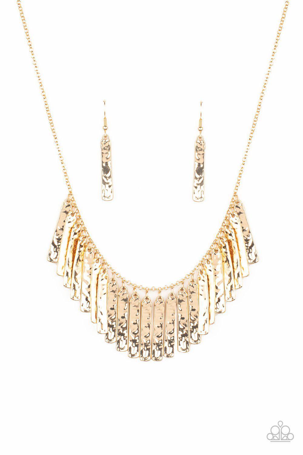 Metallic Muse - Gold Necklace - Paparazzi - Dare2bdazzlin N Jewelry