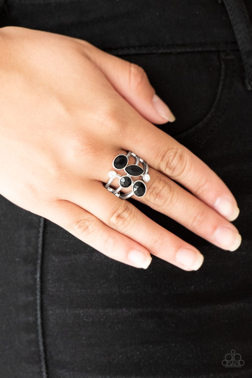 Metro Mingle - Black Ring - Paparazzi - Dare2bdazzlin N Jewelry
