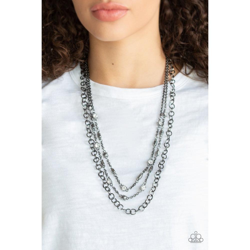 Metro Mixer Black Necklace - Paparazzi - Dare2bdazzlin N Jewelry
