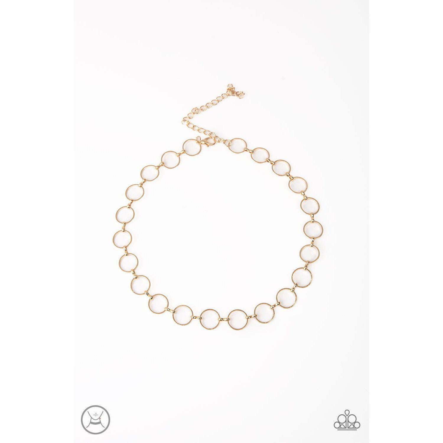 Metro Spunk Gold Choker - Paparazzi - Dare2bdazzlin N Jewelry