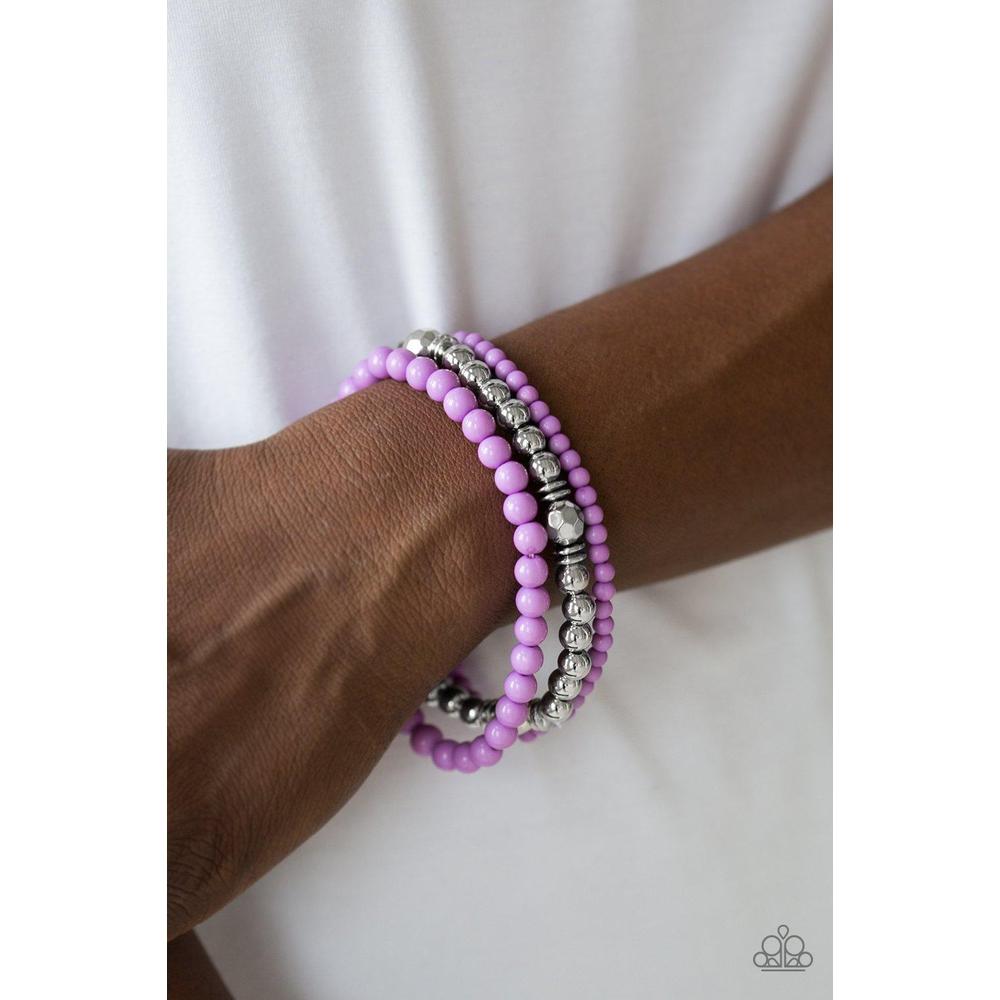 Midsummer Marvel - Purple Bracelet - Paparazzi - Dare2bdazzlin N Jewelry