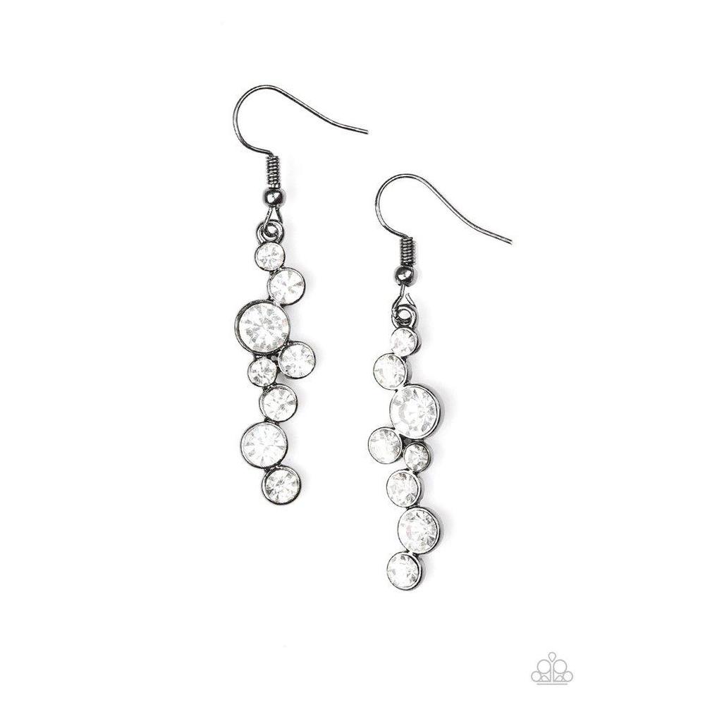 Milky Way Magnificence Black Earrings - Paparazzi - Dare2bdazzlin N Jewelry