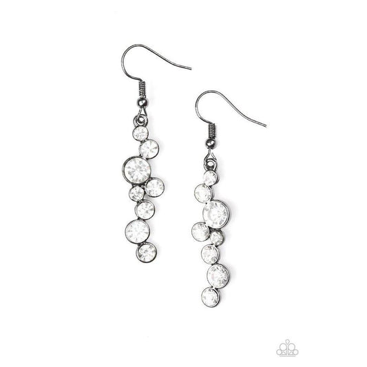 Milky Way Magnificence Black Earrings - Paparazzi - Dare2bdazzlin N Jewelry