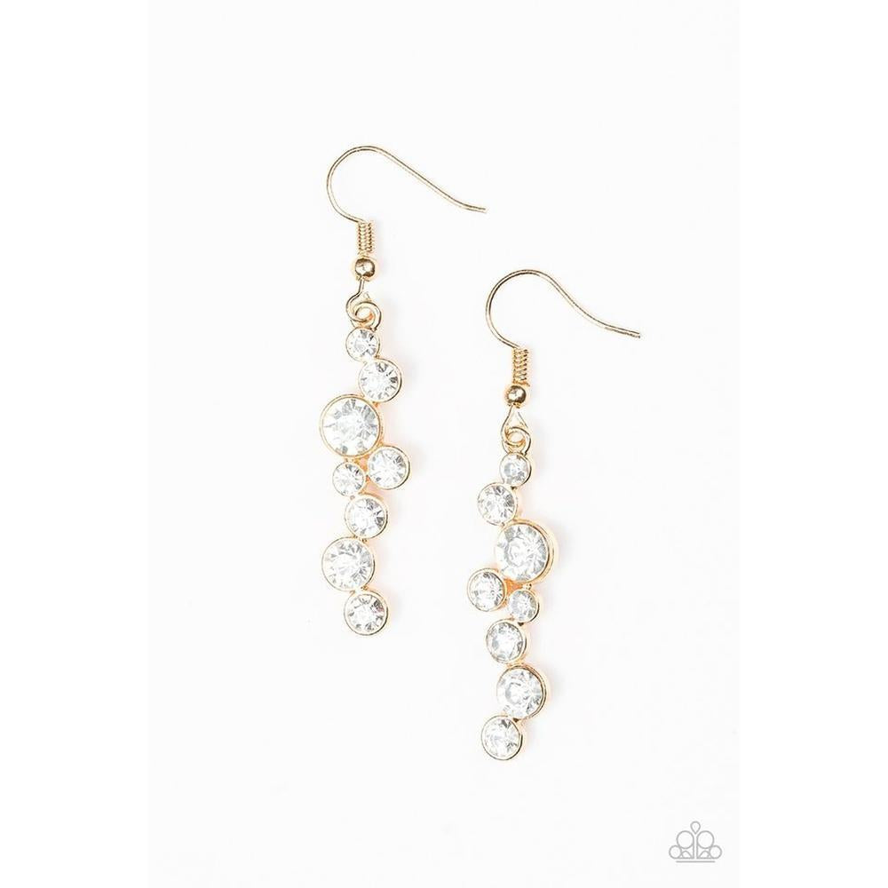 Milky Way Magnificence Gold Earrings - Paparazzi - Dare2bdazzlin N Jewelry