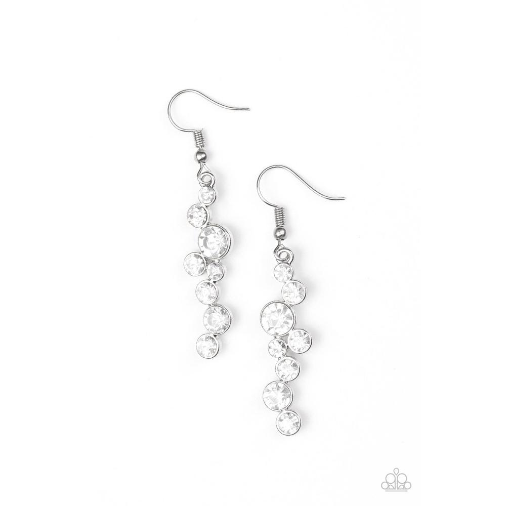 Milky Way White Earrings - Paparazzi - Dare2bdazzlin N Jewelry