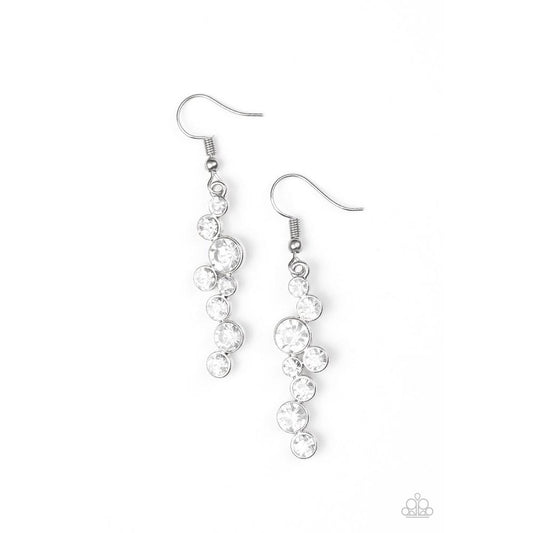 Milky Way White Earrings - Paparazzi - Dare2bdazzlin N Jewelry