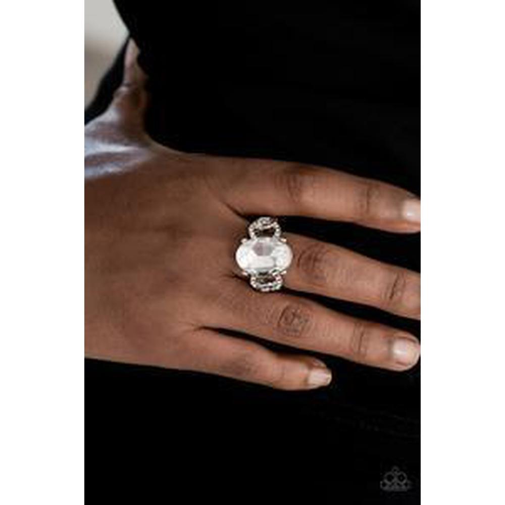 Million Dollar Diva White Ring - Paparazzi - Dare2bdazzlin N Jewelry