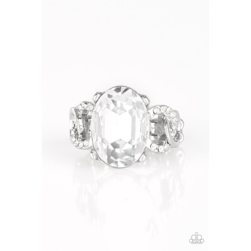 Million Dollar Diva White Ring - Paparazzi - Dare2bdazzlin N Jewelry